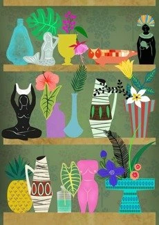 Goddess & Flowers PLAKAT