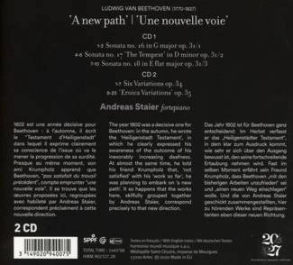 BEETHOVEN Piano Sonatas Staier 2CD DIGIPAK